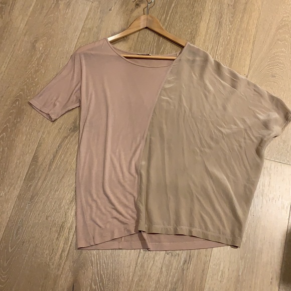 Club Monaco Asymmetrical Top with silk panel sz S - Picture 3 of 5
